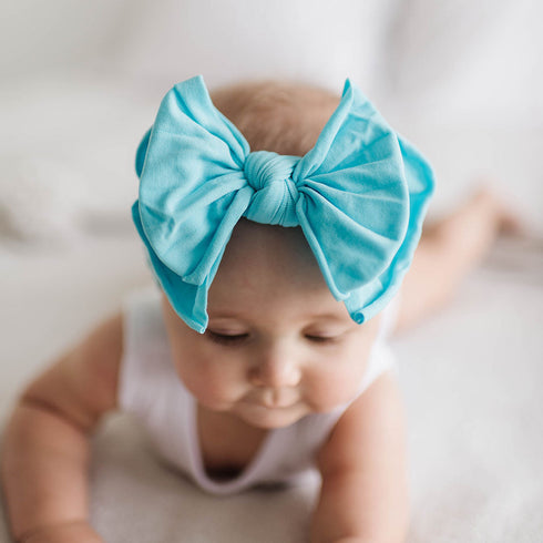 fab-bow-lous®-aqua Baby Bling Bows clips headbands - Sophia's Style-