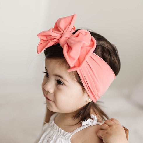 fab-bow-lous®-coral Baby Bling Bows clips headbands - Sophia's Style-