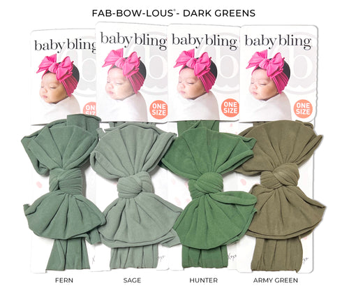 fab-bow-lous®-sage Baby Bling Bows clips headbands - Sophia's Style-