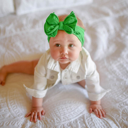 fab-bow-lous®-kelly-green Baby Bling Bows clips headbands - Sophia's Style-