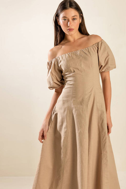 protecting-my-peace-taupe-woven-midi-dress Flying Tomato-Sophia's Style-4