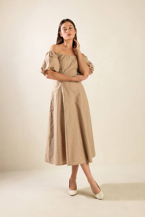 protecting-my-peace-taupe-woven-midi-dress Flying Tomato-Sophia's Style-8