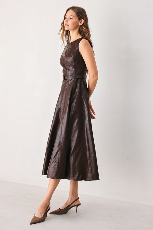 dark-truffle-faux-leather-midi-dress-flying-tomato-sophias-style-4