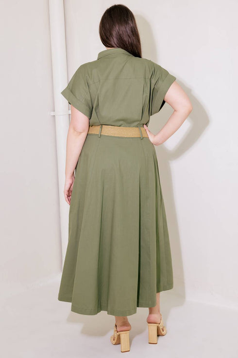build-my-empire-olive-woven-midi-dress Flying Tomato-Sophia's Style-13