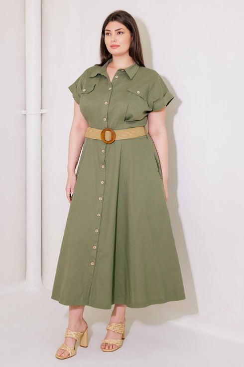 build-my-empire-olive-woven-midi-dress Flying Tomato-Sophia's Style-10