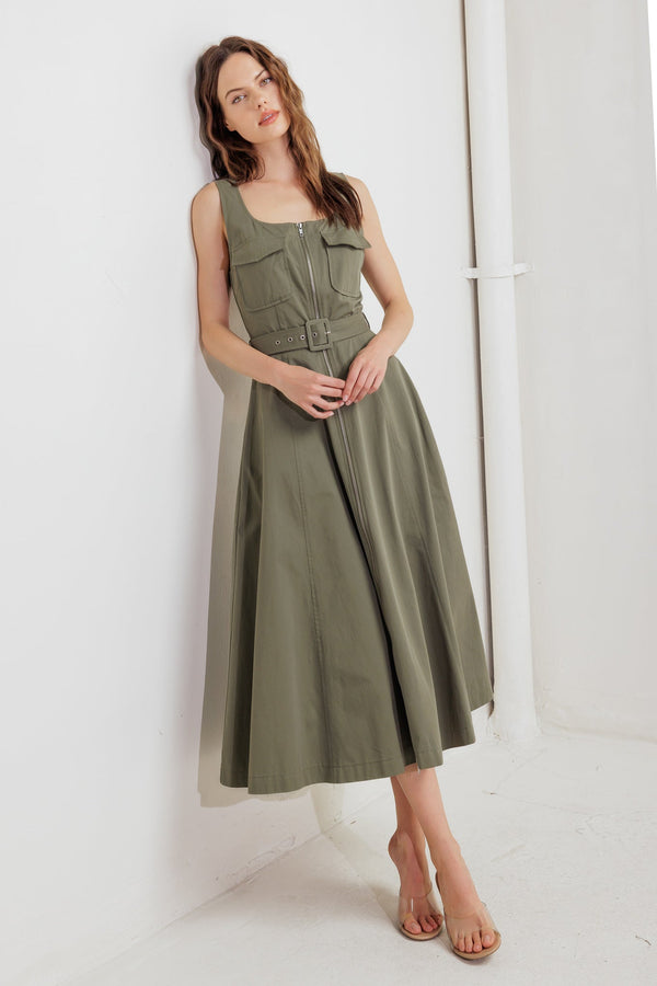 olive-grove-woven-midi-dress Flying Tomato-Sophia's StyleDRESSES-1