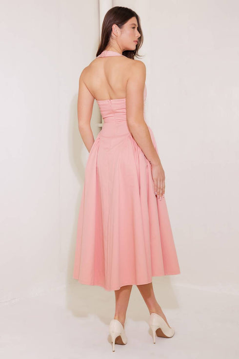 caught-in-the-rain-pink-woven-midi-dress Flying Tomato-Sophia's Style-8