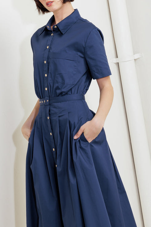 cinched-couture-woven-midi-dress Flying Tomato-Sophia's Style-5