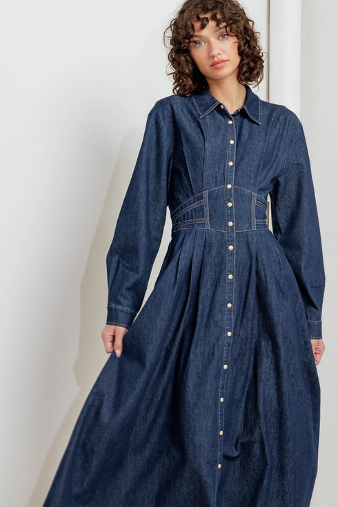vintage-blues-denim-midi-dress Flying Tomato - Sophia's Style-6