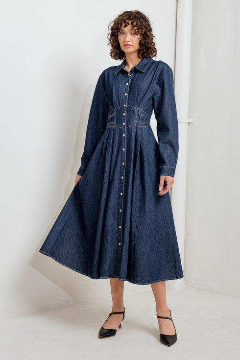 vintage-blues-denim-midi-dress Flying Tomato - Sophia's Style-5