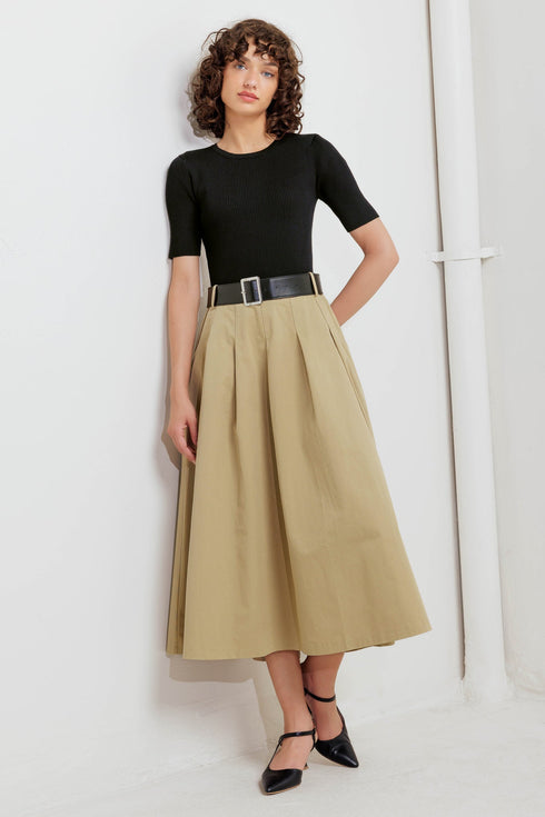 sculpted-grace-sweater-woven-top-and-skirt-dress Flying Tomato - Sophia's Style-3