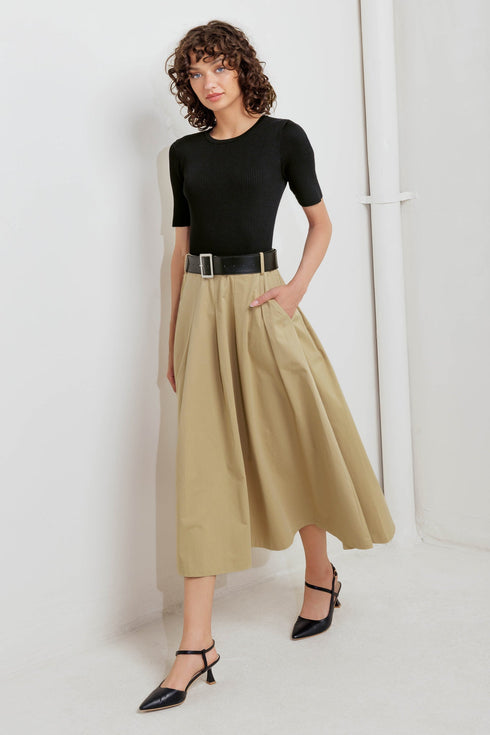 sculpted-grace-sweater-woven-top-and-skirt-dress Flying Tomato - Sophia's Style-5