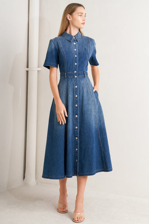 elegant-touch-denim-midi-dress Flying Tomato - Sophia's StyleDRESSES-1