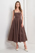 chocolate-symphony-woven-midi-dress-Sophia's Style-5
