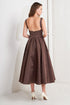 chocolate-symphony-woven-midi-dress-Sophia's Style-4