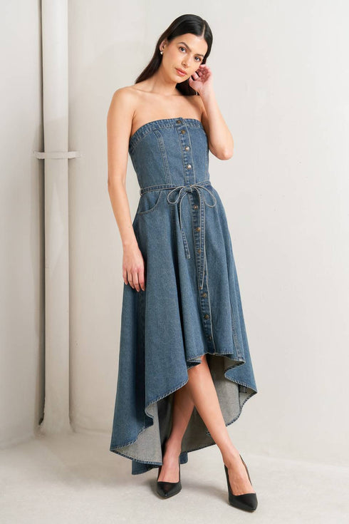 midnight-volume-denim-midi-dress-Flying-Tomato-Sophia's Style-2