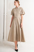 CLASSIC NEUTRAL WOVEN MIDI DRESS