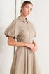 CLASSIC NEUTRAL WOVEN MIDI DRESS