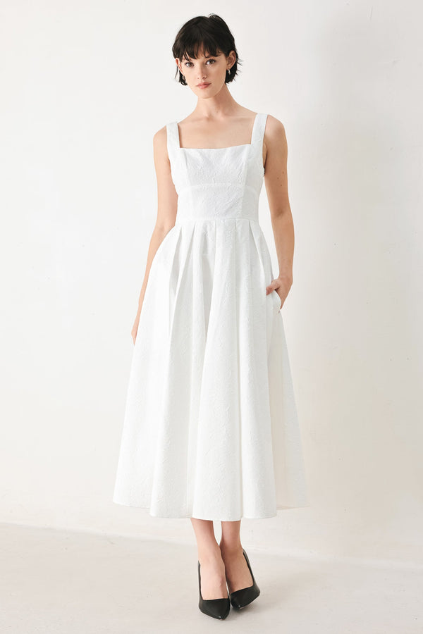 echo-in-white-woven-midi-dress-sophias-styleDRESSES-1