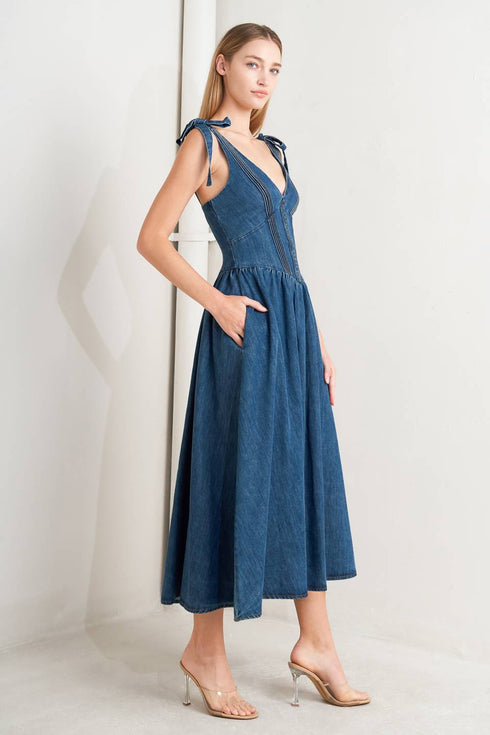 blue-ballet-denim-midi-dress-Flying-Tomato-Sophia's Style-3