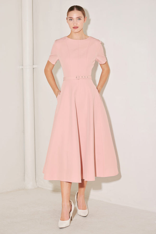 spring-icon-pink-woven-midi-dress-sophias-styleDRESSES-1