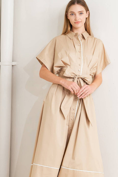 catch-you-later-khaki-woven-midi-dress-Flying-Tomato-Sophia's Style-2