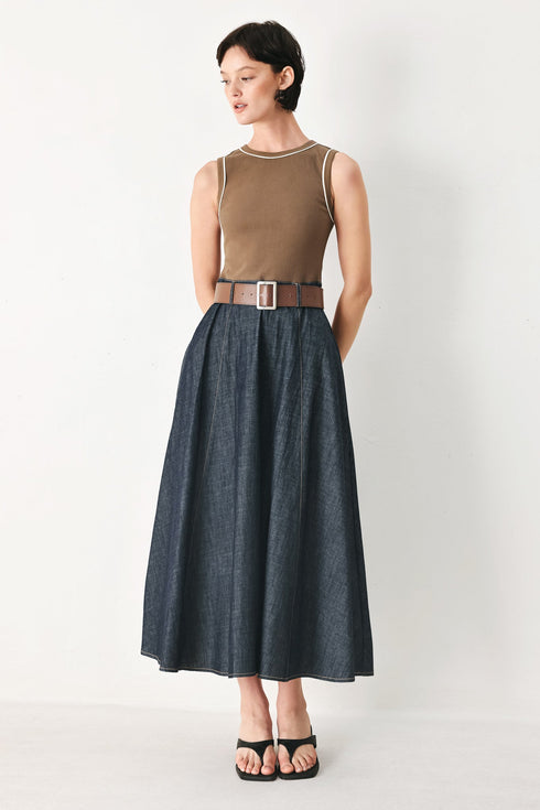 espresso-hour-denim-combination-midi-dress-sophias-style-2