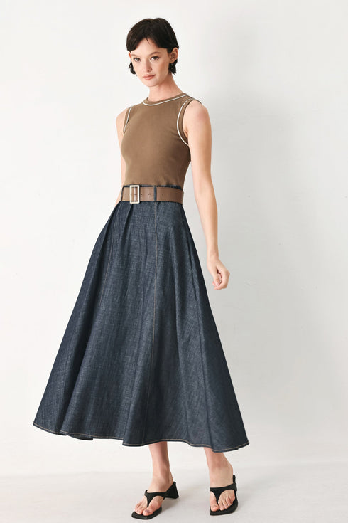 espresso-hour-denim-combination-midi-dress-sophias-style-4