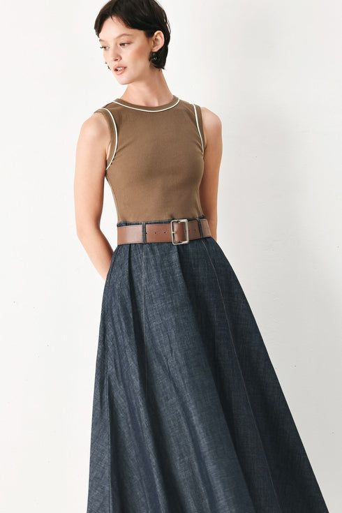 espresso-hour-denim-combination-midi-dress-sophias-style-6
