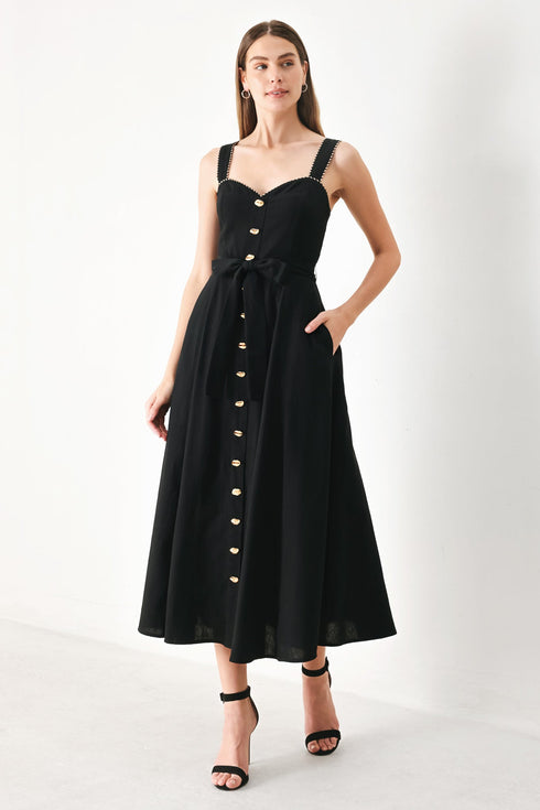 lovely-noir-woven-midi-dress-sophias-styleDRESSES-1