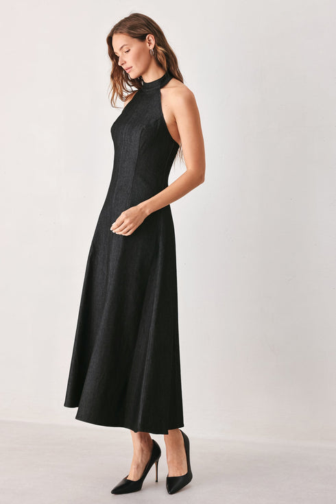 after-dark-halter-denim-midi-dress-flying-tomato-sophias-style-5