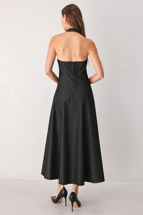 after-dark-halter-denim-midi-dress-flying-tomato-sophias-style-2