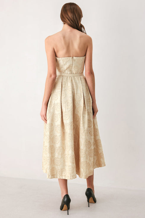 golden-heirloom-gold-textured-strapless-belted-midi-dress-flying-tomato-sophias-style-6