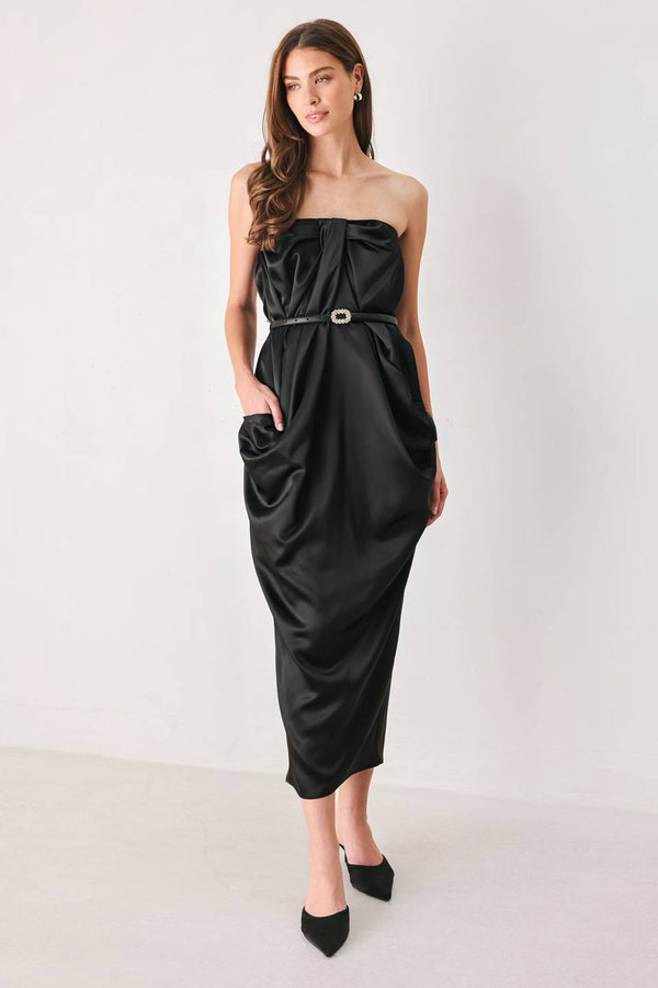 noir-drape-black-ruched-tulip-skirt-midi-dress-flying-tomato-sophias-styleDRESSES-1
