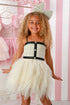 Ivory Coco Emma Dress – Luxe Tweed & Tulle Party Dress for Girls 12M-14