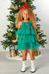 Penelope Christmas Tree Tulle Dress – Green Holiday Layered Dress 12M-14