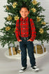 Classic Red Plaid Button-Up Shirt – Holiday Charm for Boys 12M-14
