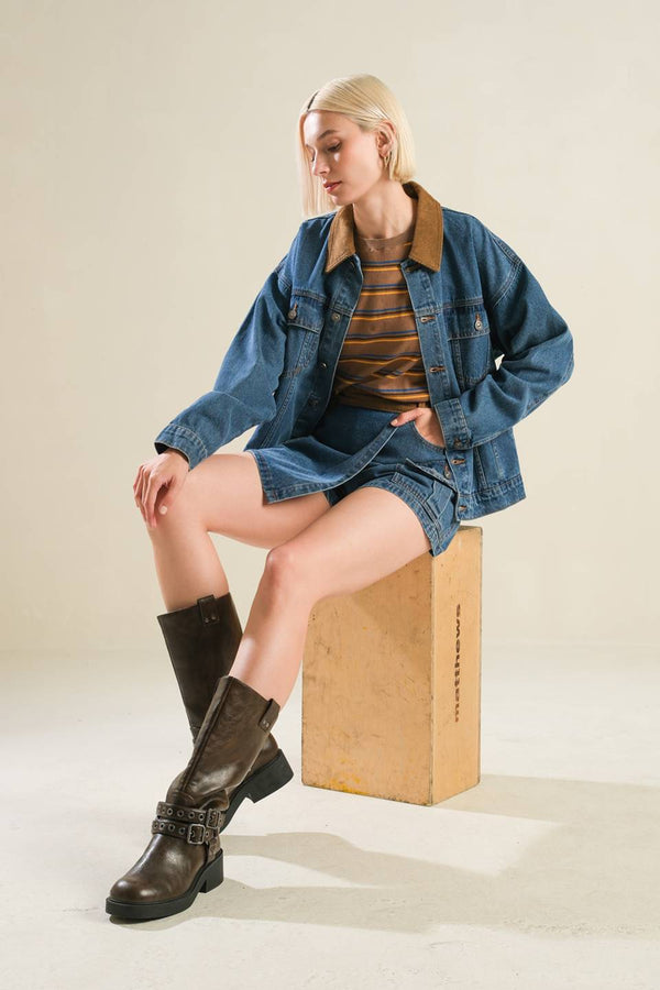 livin-my-best-life-denim-jacket Flying Tomato-Sophia's StyleJACKETS-1