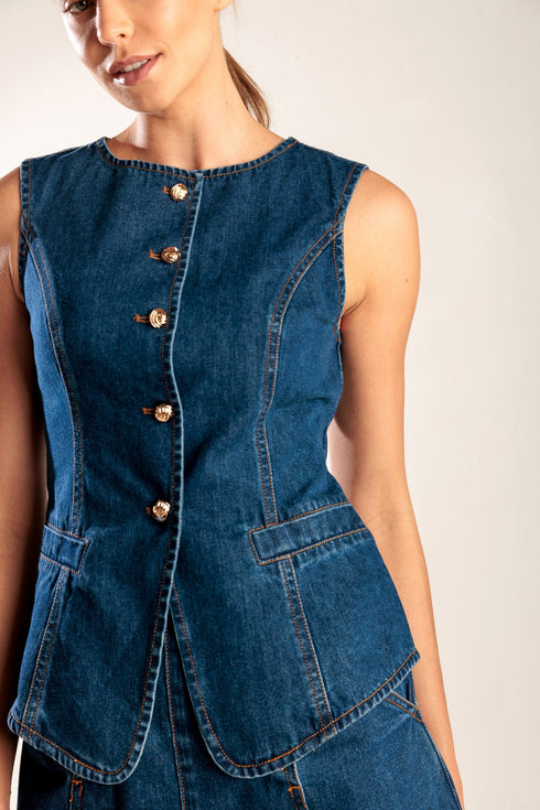 drive-in-movie-denim-vest Flying Tomato-Sophia's Style-2