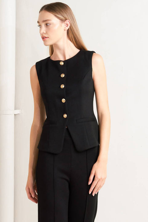 glossy-glam-woven-vest Flying Tomato - Sophia's Style-3