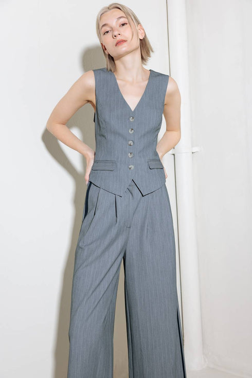 smile-bright-in-grey-woven-vest Flying Tomato-Sophia's StyleVEST-1