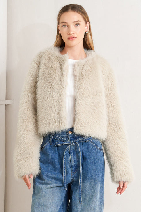 london-flare-cream-faux-fur-crop-jacket Flying Tomato - Sophia's Style-2