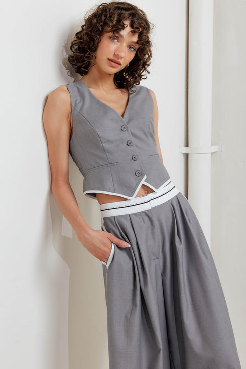 power-lines-woven-vest Flying Tomato-Sophia's StyleVEST-1