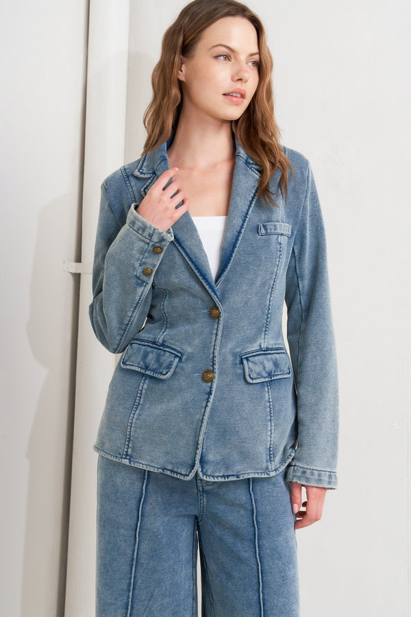 tailored-frame-french-terry-blazer Flying Tomato-Sophia's StyleJACKETS-1