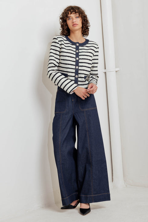 bonjour-stripe-woven-crop-jacket Flying Tomato-Sophia's Style-5