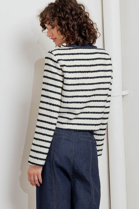 bonjour-stripe-woven-crop-jacket Flying Tomato-Sophia's Style-3