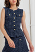 parisian-tweed-navy-woven-tweed-vest Flying Tomato - Sophia's Style-7