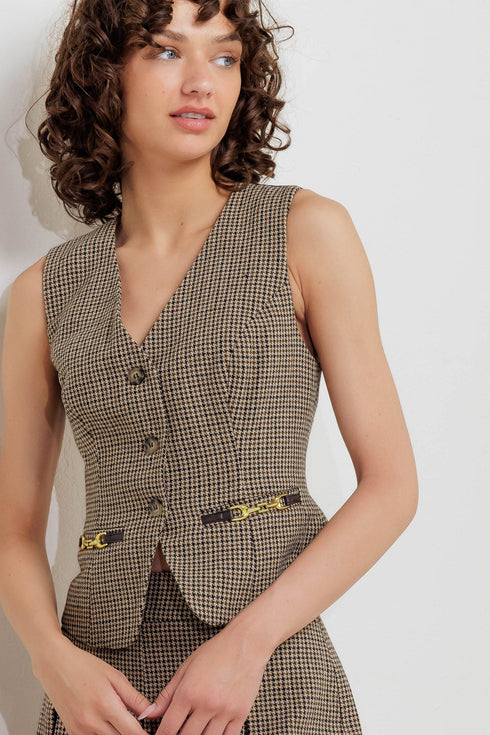 check-attitude-woven-woolen-vest Sophia's StyleVEST-1