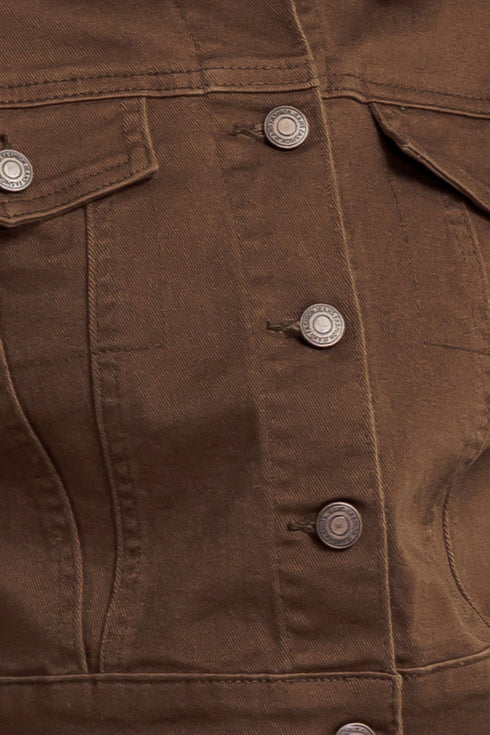 EFFORTLESS EDGE BROWN TWILL JACKET