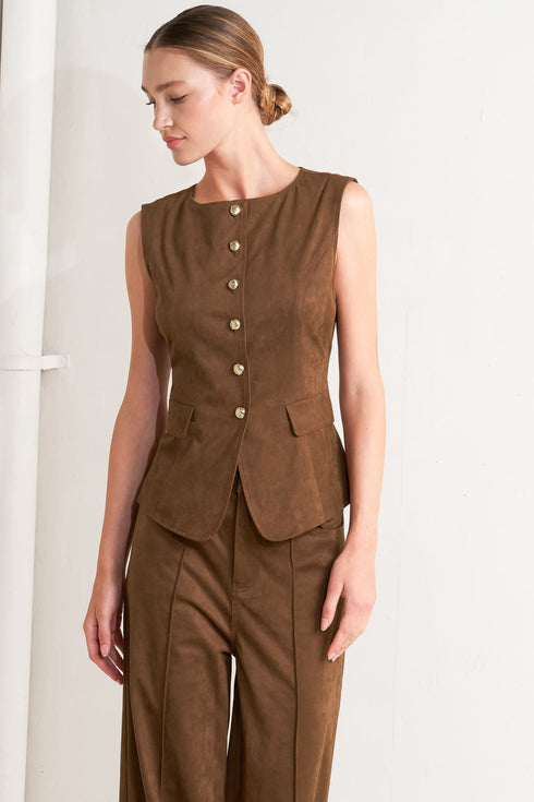 brown-sugar-faux-suede-vest Flying Tomato - Sophia's Style-5